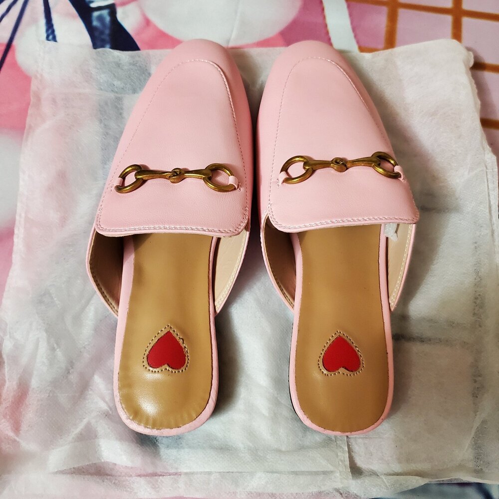 Vertundy Women's Mules Low Heel Flats Leather Slip On Backless Sandals women 10 - Picture 3 of 11